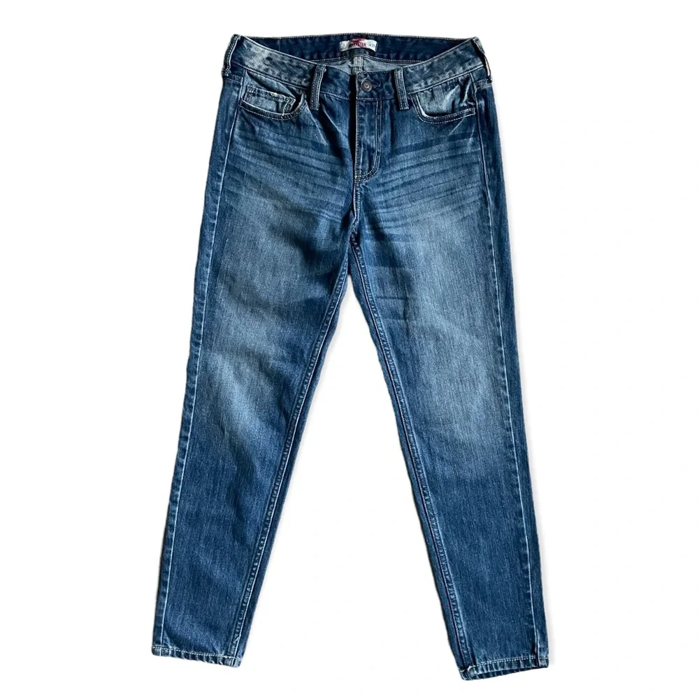 Hollister California Denim Blue Jeans Size 1 w25 Distressed Whiskering & Fading - Picture 3 of 11